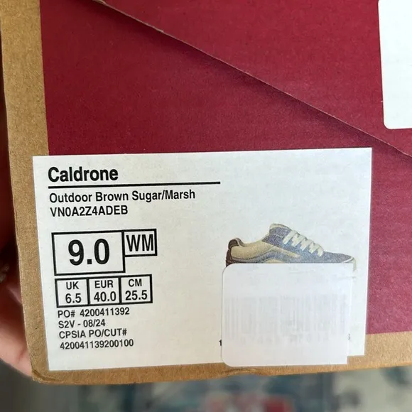 NWT Vans Women's Caldrone Trainers Sneaker, brown sugar/marshmallow, 9