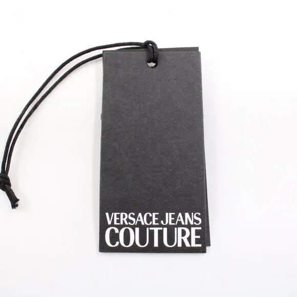 NWT Versace Jeans Couture Gummy V-Emblem Pool Slides in Black/White US Men's 10