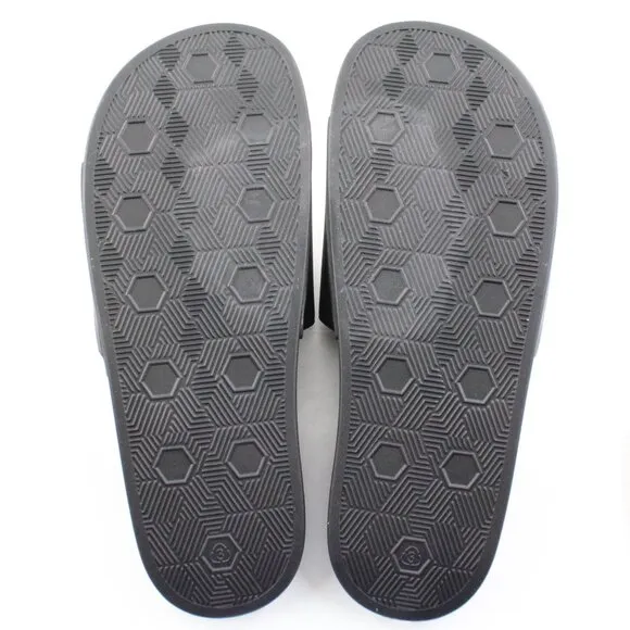 NWT Versace Jeans Couture Gummy V-Emblem Pool Slides in Black/White US Men's 10