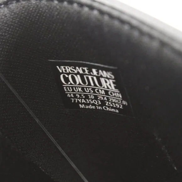 NWT Versace Jeans Couture Gummy V-Emblem Pool Slides in Black/White US Men's 10