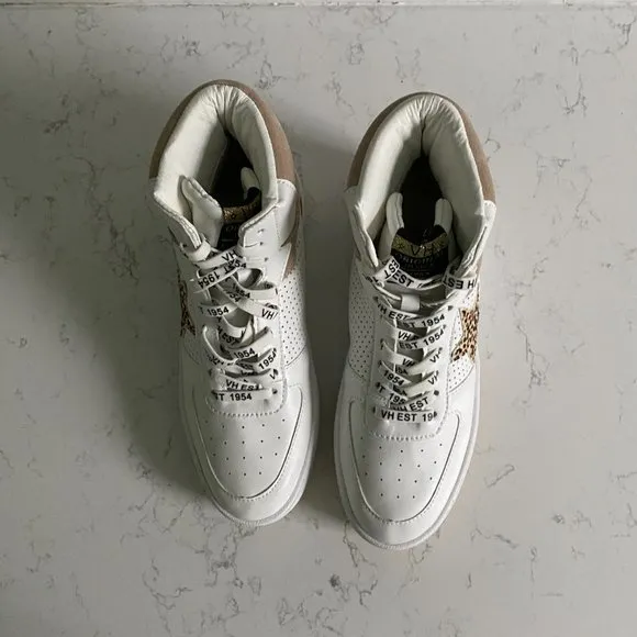 NWT Vintage Havana Layup Tan Matt Glitter Multi High Top Sneakers Size 6