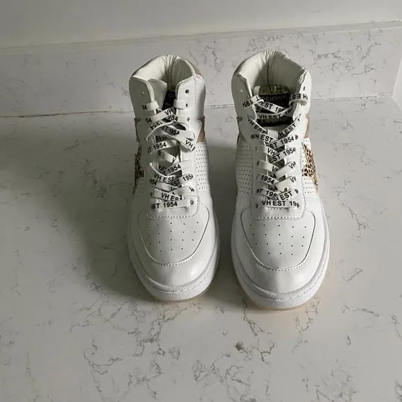 NWT Vintage Havana Layup Tan Matt Glitter Multi High Top Sneakers Size 6