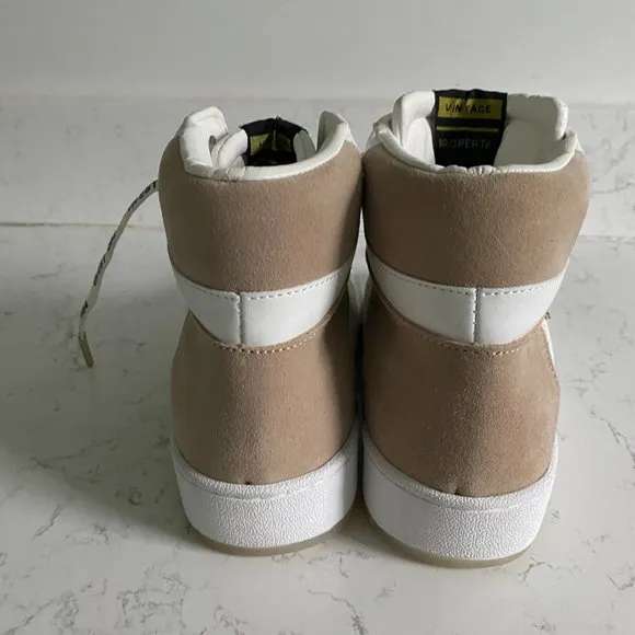 NWT Vintage Havana Layup Tan Matt Glitter Multi High Top Sneakers Size 6