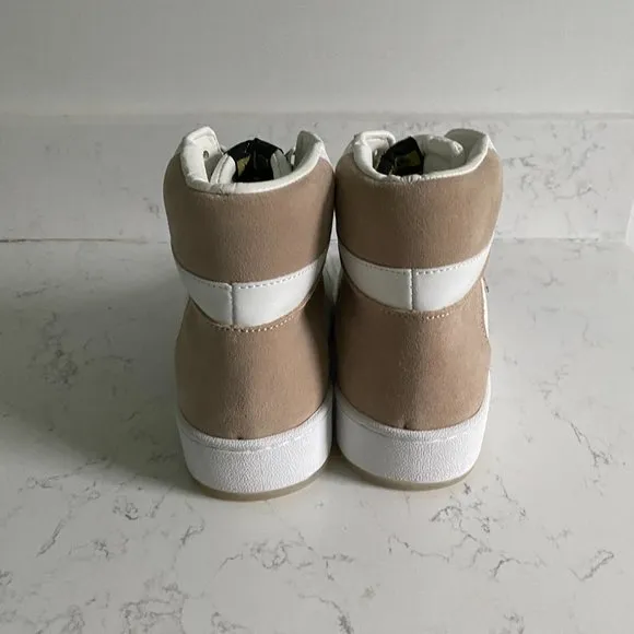 NWT Vintage Havana Layup Tan Matt Glitter Multi High Top Sneakers Size 6