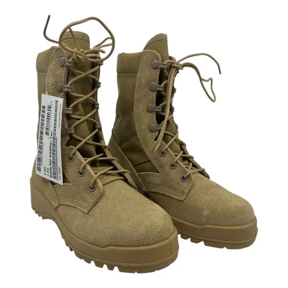 Odssey Mens SZ. 5.0 EW Combat Military Boots Tan Suede Hot Weather Tactical NWTS