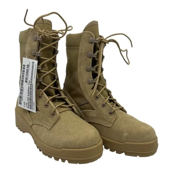 Odssey Mens SZ. 5.0 EW Combat Military Boots Tan Suede Hot Weather Tactical NWTS