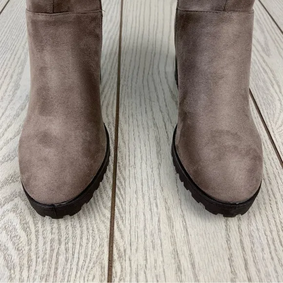 Olivia Miller Amy Women's Sherpa Cuff Ankle Boots 8.5 Sand (Tan/Taupe) $99