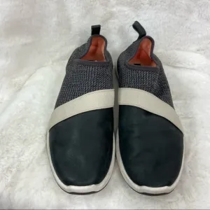 Oluakai Miki slip on sneakers. Size 7.5. Microfiber &amp; leather gray &amp; black