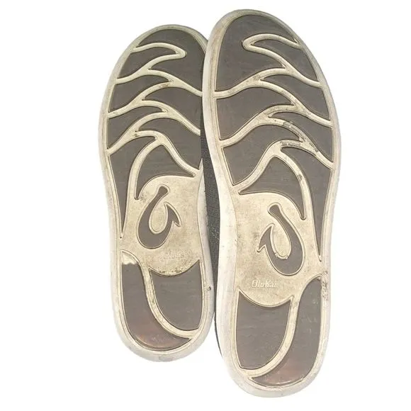 Olukai Alapa Li Black Mesh Stretch Laced Slip-On Athletic Sneakers 9.5