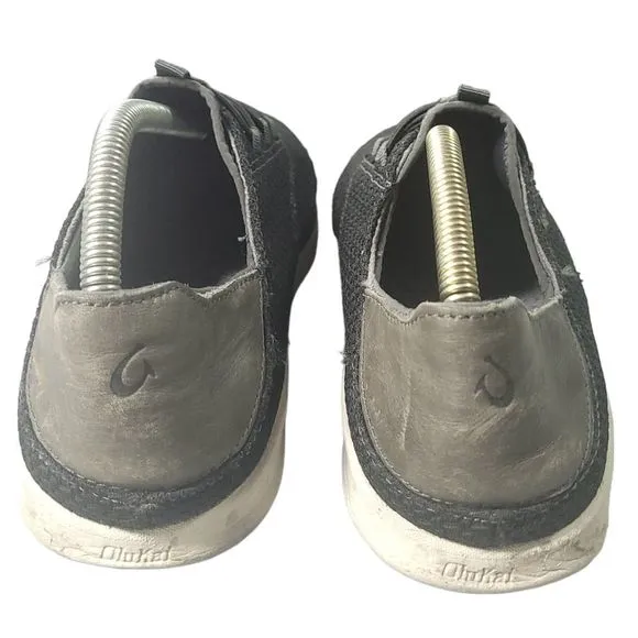 Olukai Alapa Li Black Mesh Stretch Laced Slip-On Athletic Sneakers 9.5