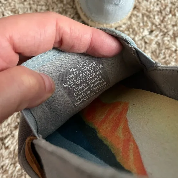 OluKai Kaula Pa'a Kapa Convertible Espadrille Shoes Blue Size 11