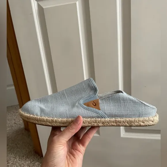 OluKai Kaula Pa'a Kapa Convertible Espadrille Shoes Blue Size 11