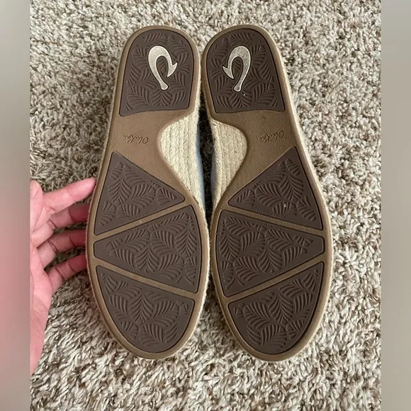 OluKai Kaula Pa'a Kapa Convertible Espadrille Shoes Blue Size 11