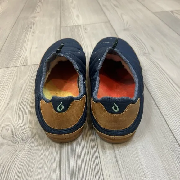 Olukai x Rumpl Mehana Mino Blue Cotton Comfort Slippers Loafers Mens Size 11