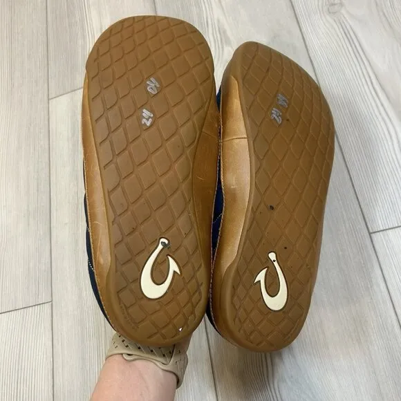 Olukai x Rumpl Mehana Mino Blue Cotton Comfort Slippers Loafers Mens Size 11