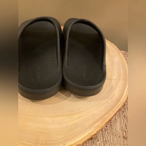 Oofos OOahh Sport Slide Mens Sz 5 Womens 7 Black Oofoam Arch Support Sandals