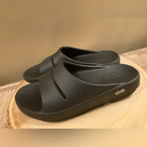Oofos OOahh Sport Slide Mens Sz 5 Womens 7 Black Oofoam Arch Support Sandals