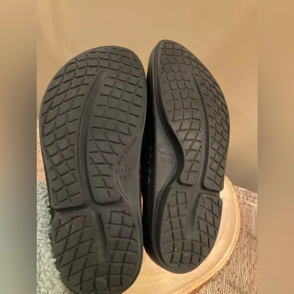 Oofos OOahh Sport Slide Mens Sz 5 Womens 7 Black Oofoam Arch Support Sandals