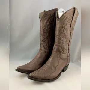 Ostrich Cowboy Boots Mens Pointed Toe Tan Quilted