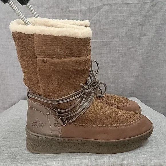 OTBT women's Slope cold weather brown leather suede boots SZ 8