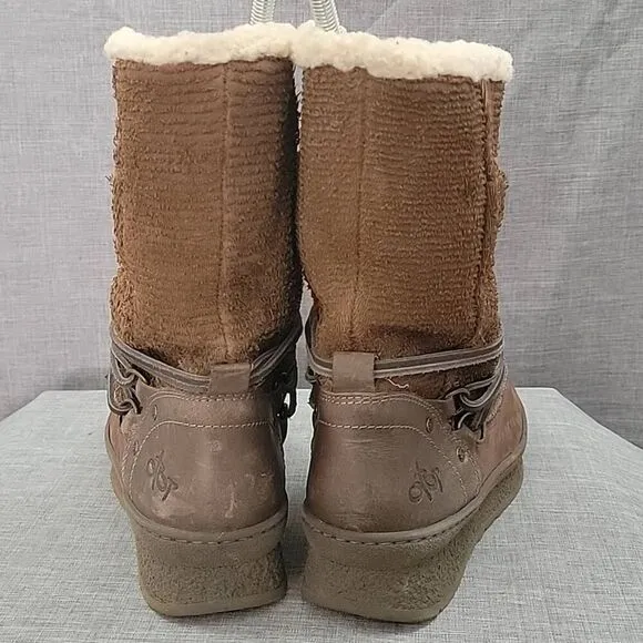 OTBT women's Slope cold weather brown leather suede boots SZ 8
