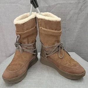 OTBT women's Slope cold weather brown leather suede boots SZ 8
