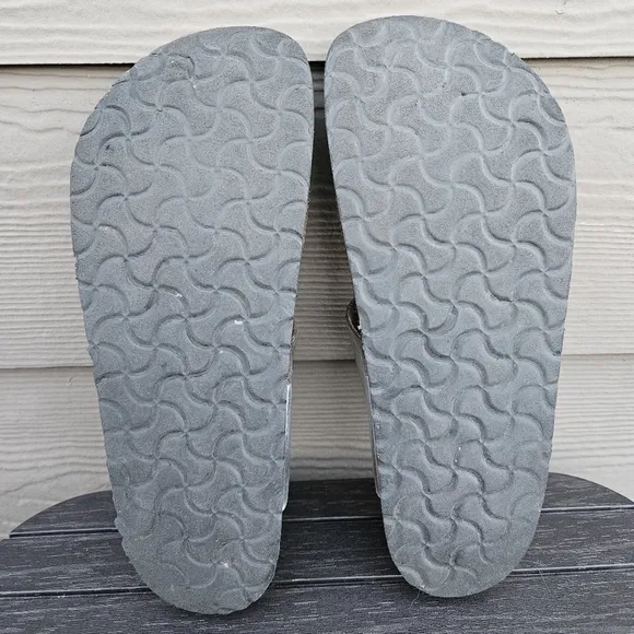 Papillio Birkenstock Gizeh Platform Sandal Chunky Silver Slides EU 40 Women's 9
