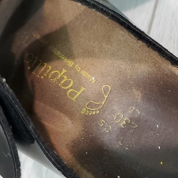 Papillio by Birkenstock Women 3 Strap Leather Sandals Flats Slide shoes sz 5