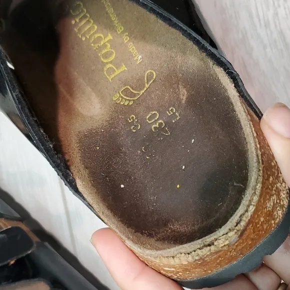 Papillio by Birkenstock Women 3 Strap Leather Sandals Flats Slide shoes sz 5
