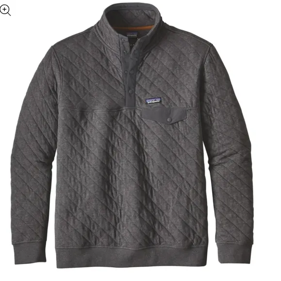 Patagonia XXL Organic Cotton Quilt Snap-T Pullover - Forged Gray Like NEW