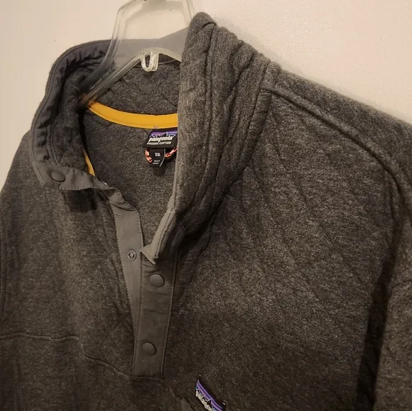 Patagonia XXL Organic Cotton Quilt Snap-T Pullover - Forged Gray Like NEW