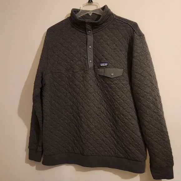 Patagonia XXL Organic Cotton Quilt Snap-T Pullover - Forged Gray Like NEW