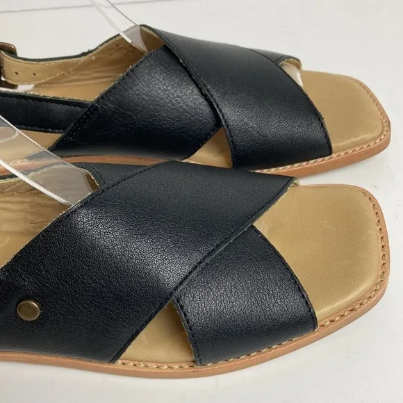 Patina (Size 36.5 / US 6.5) Black Leather Goods Ankle Strap Sandals Artisan