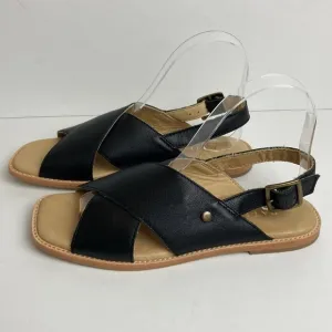 Patina (Size 36.5 / US 6.5) Black Leather Goods Ankle Strap Sandals Artisan
