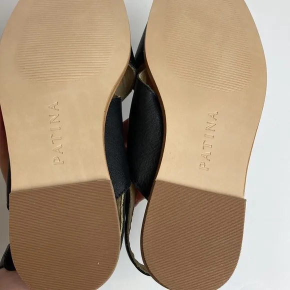 Patina (Size 36.5 / US 6.5) Black Leather Goods Ankle Strap Sandals Artisan