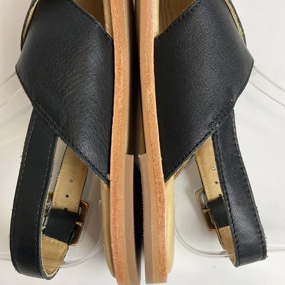 Patina (Size 36.5 / US 6.5) Black Leather Goods Ankle Strap Sandals Artisan