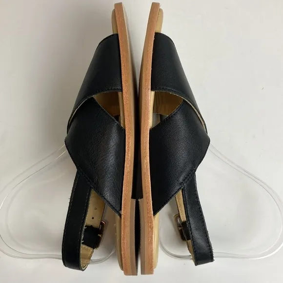 Patina (Size 36.5 / US 6.5) Black Leather Goods Ankle Strap Sandals Artisan