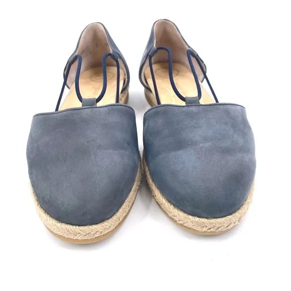 Paul Green Espadrille Flats Blue Gray Nubuck Leather Made in Austria UK5 US7.5