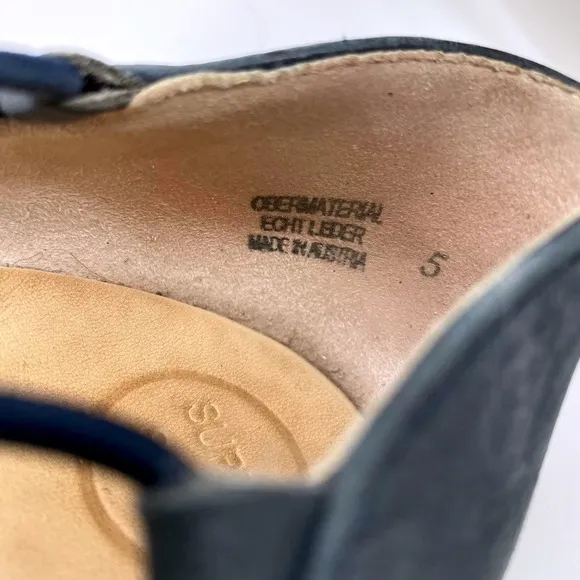 Paul Green Espadrille Flats Blue Gray Nubuck Leather Made in Austria UK5 US7.5