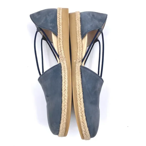Paul Green Espadrille Flats Blue Gray Nubuck Leather Made in Austria UK5 US7.5
