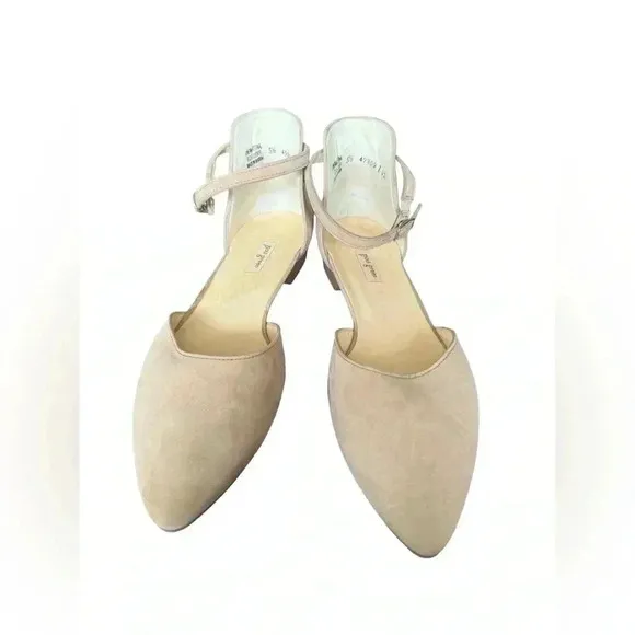 Paul Green Suede Beige/Tan Flats with Ankle Strap Size 8