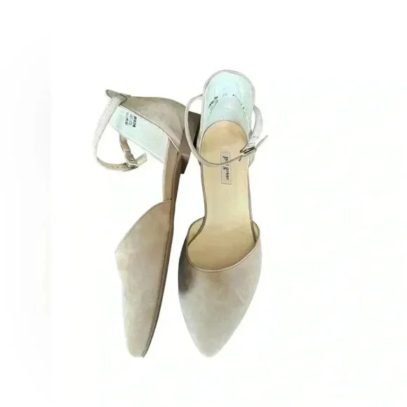Paul Green Suede Beige/Tan Flats with Ankle Strap Size 8