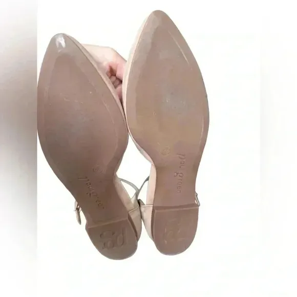Paul Green Suede Beige/Tan Flats with Ankle Strap Size 8
