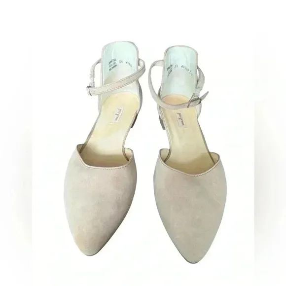 Paul Green Suede Beige/Tan Flats with Ankle Strap Size 8