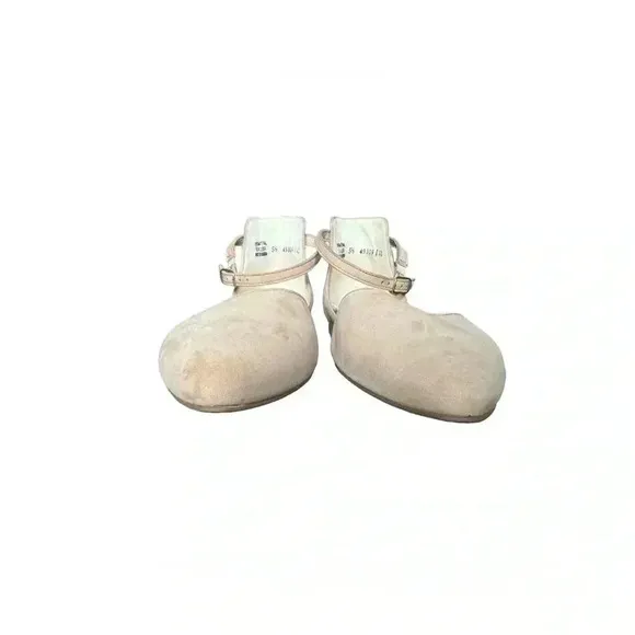 Paul Green Suede Beige/Tan Flats with Ankle Strap Size 8