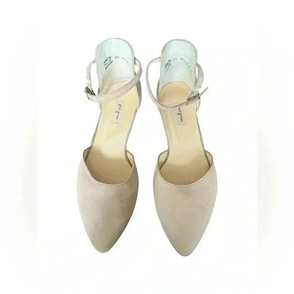 Paul Green Suede Beige/Tan Flats with Ankle Strap Size 8