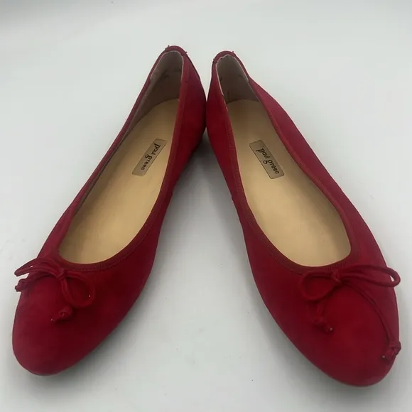 Paul Green Ursula Ballet Flats Red Cashmere Suede Bow Women SZ 8 US AUS 5.5 NEW