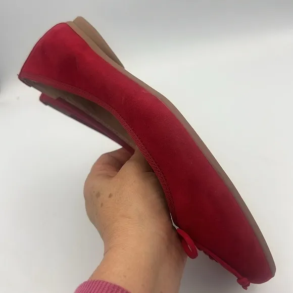 Paul Green Ursula Ballet Flats Red Cashmere Suede Bow Women SZ 8 US AUS 5.5 NEW