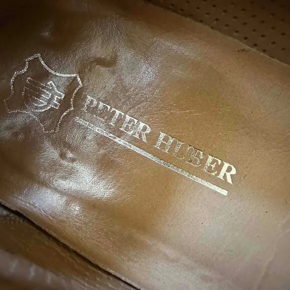 Peter Huber Handmade Interwoven Leather Loafers Shoes Size 9 M