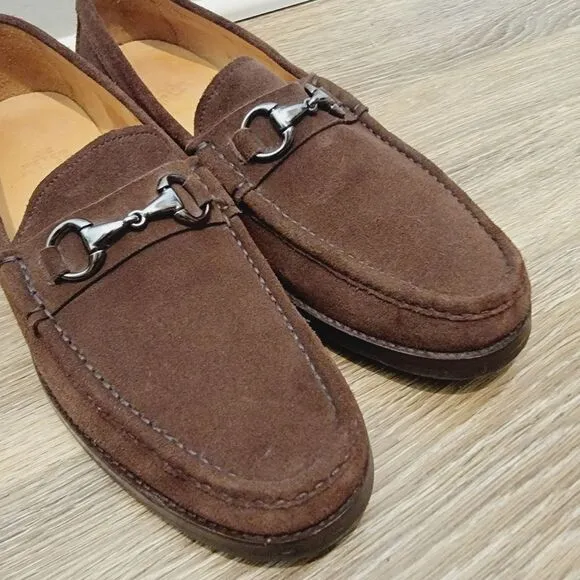 Peter Millar Brown Suede Horsebit Loafers Size 11